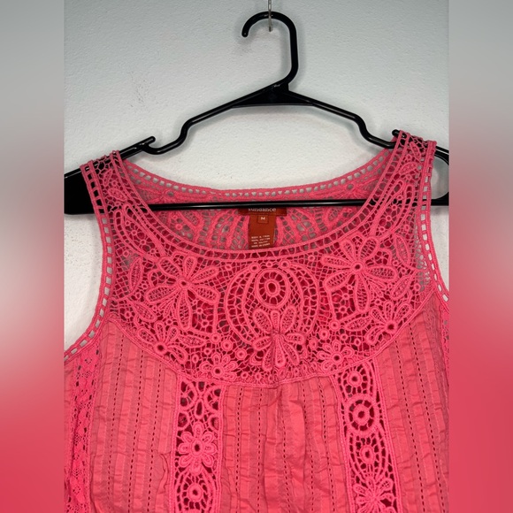 SUNDANCE PINK EYELIT TANK TOP BLOUSE SZ MEDIUM - Picture 5 of 8